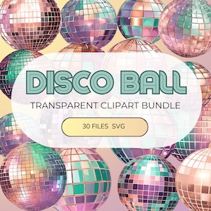 Disco Ball Clipart Image, Disco Ball SVG, Disco Ball Bundle, Cute Discoball SVG, Disco Balls, Clipart Bundle, Disco Ball Print, Groovy Disco
