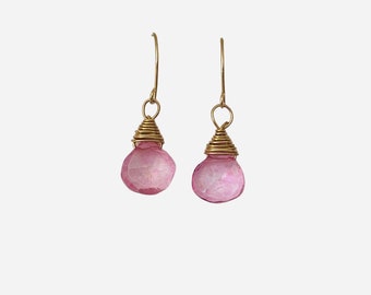 Pink Topaz Drop Earrings