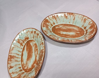 Handmade ceramic double bowl