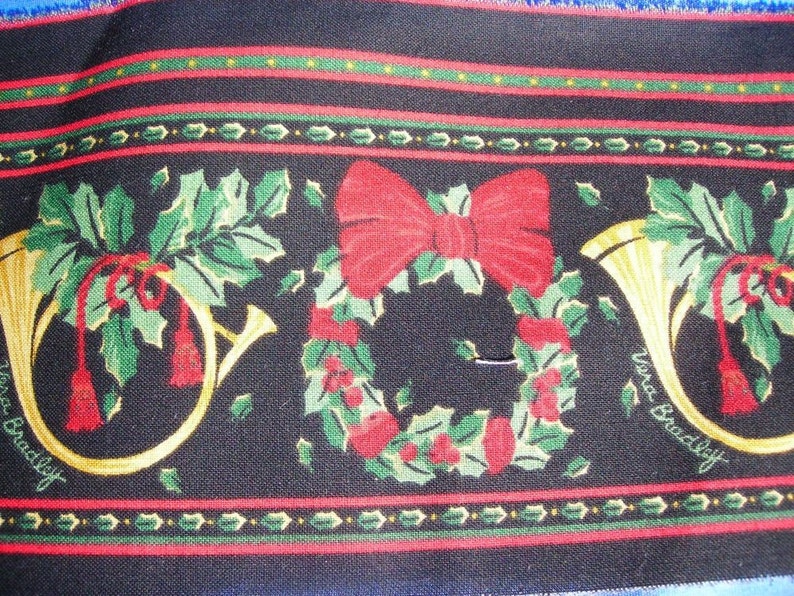 Vera Bradley Large Holiday Christmas Border Print Fabric Trim Etsy