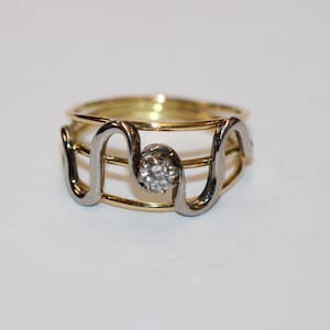 18ct Yellow Gold And White Gold Diamond Fancy Ring