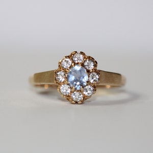 9ct Yellow Gold Topaz and Cubic Zirconia Fancy Ring