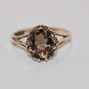 9ct Yellow Gold Smokey Quartz Fancy Ring