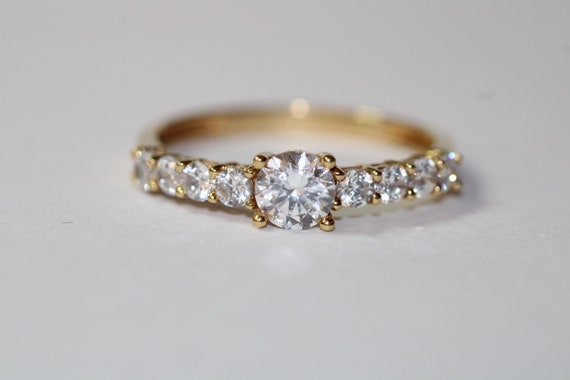 18ct gold cubic zirconia rings discount
