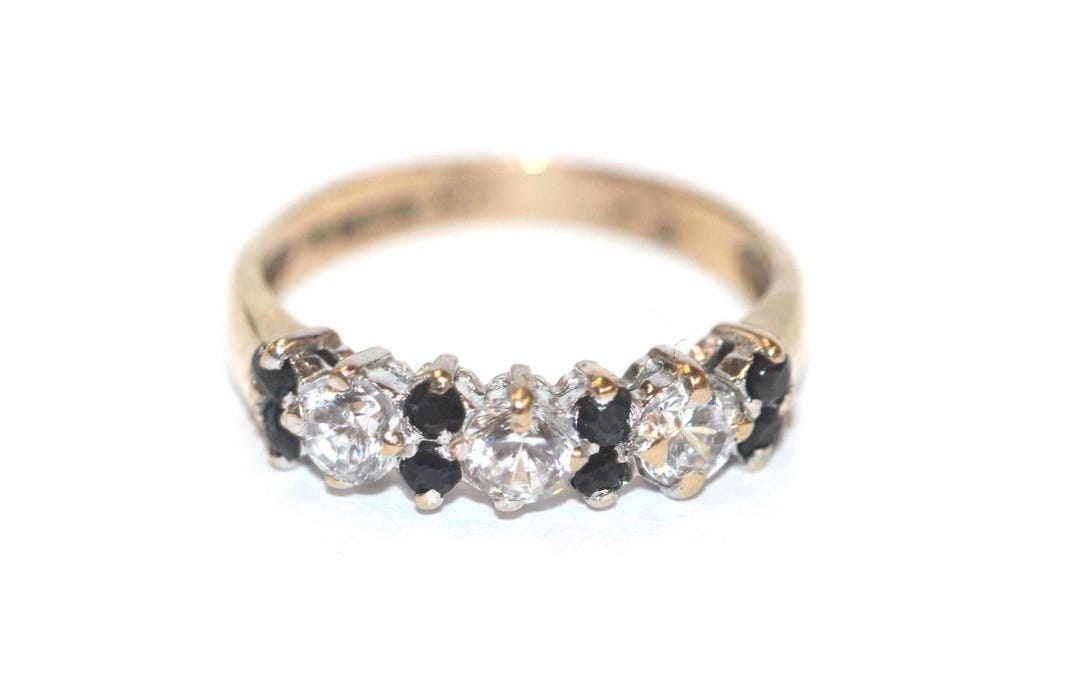 9ct Yellow Gold Cubic Zirconia Eternity Ring - Etsy UK