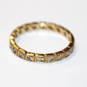 18ct Yellow Gold Cubic Zirconia Eternity Ring Size O