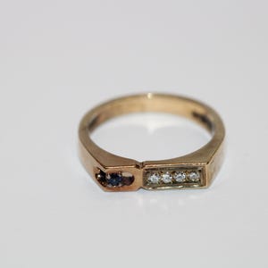 9ct Yellow Gold Sapphire and Diamond Fancy Ring