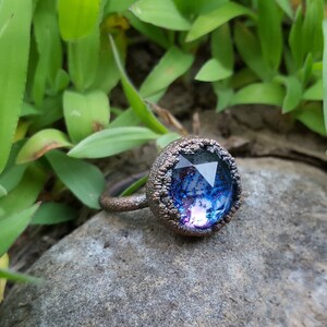 Glitter Galaxy Ring #16 (15mm round) (Size 7)