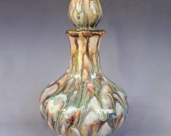 Handmade Ceramic Decanter or Vase with Top ~ Gorgeous Opal River Glaze