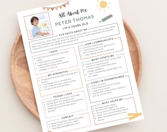 All About My Child | Special Needs Teacher Guide | Editable School Introduction, Autism, ADHD, IEPs Autism All About Me Template For School