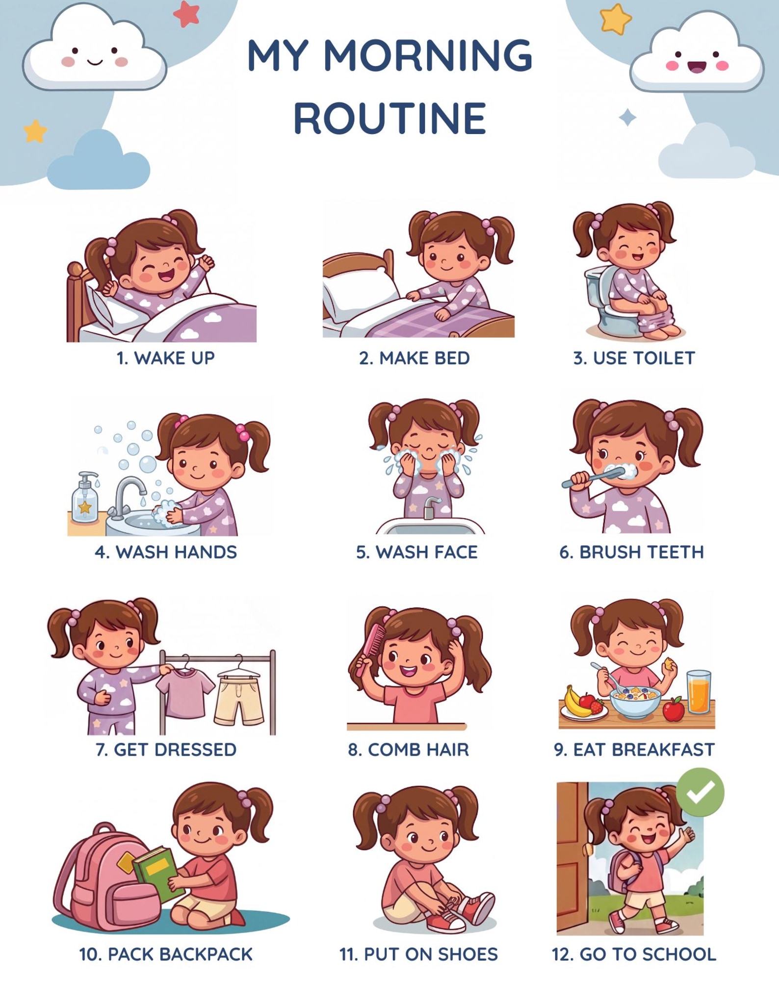 Kids Morning Routine Chart Bundle: Autism, ADHD Friendly Visual ...