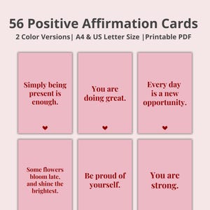 Cartes de vœux imprimables | Cartes flash pour femmes avec citation positive | Estime de soi | Cadeau pour prendre soin de vous | Amour de soi | Manifestation du tableau de visualisation