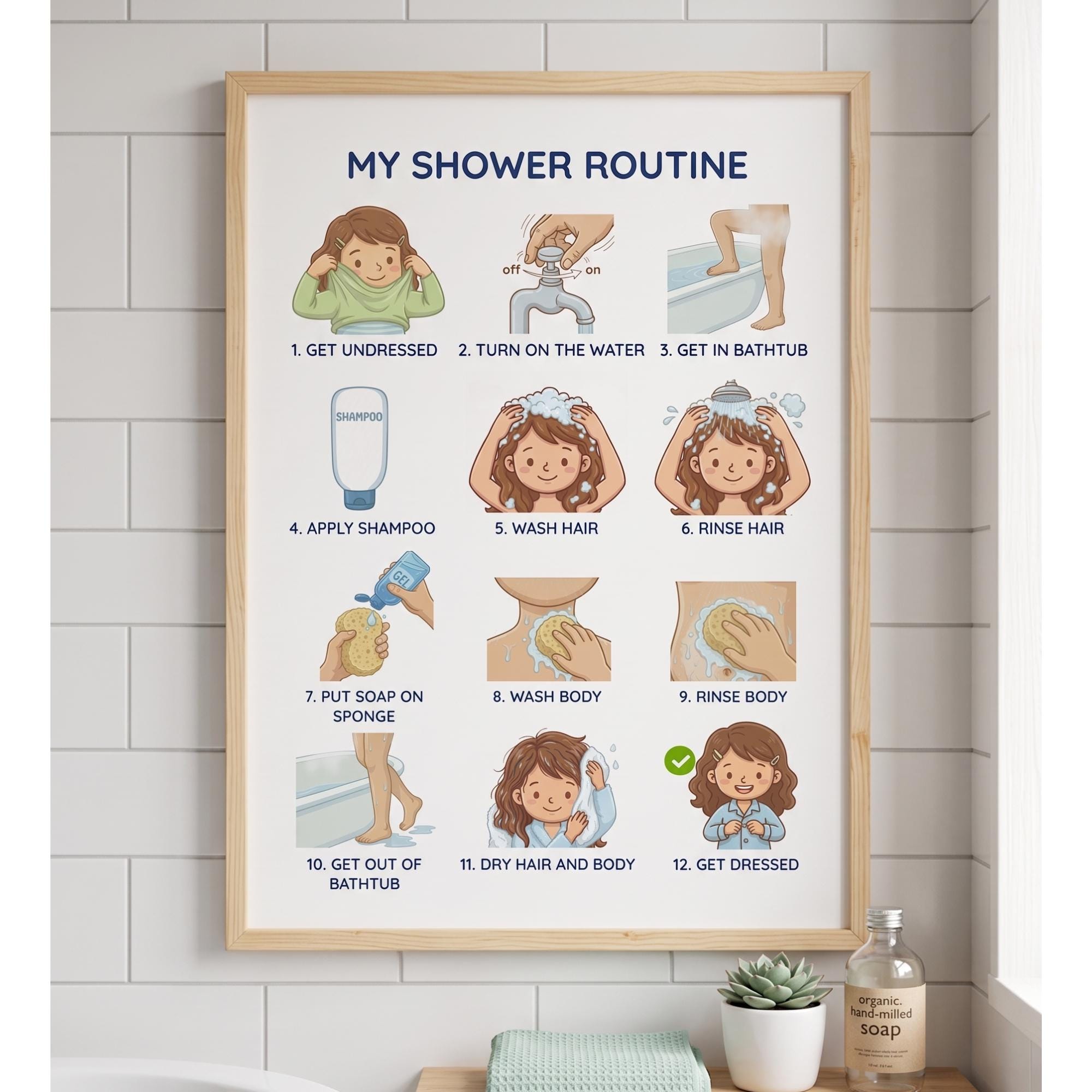 Autism Shower Routine Editable Autism Shower Routine Flashcards for Girls, AAC Communication ...