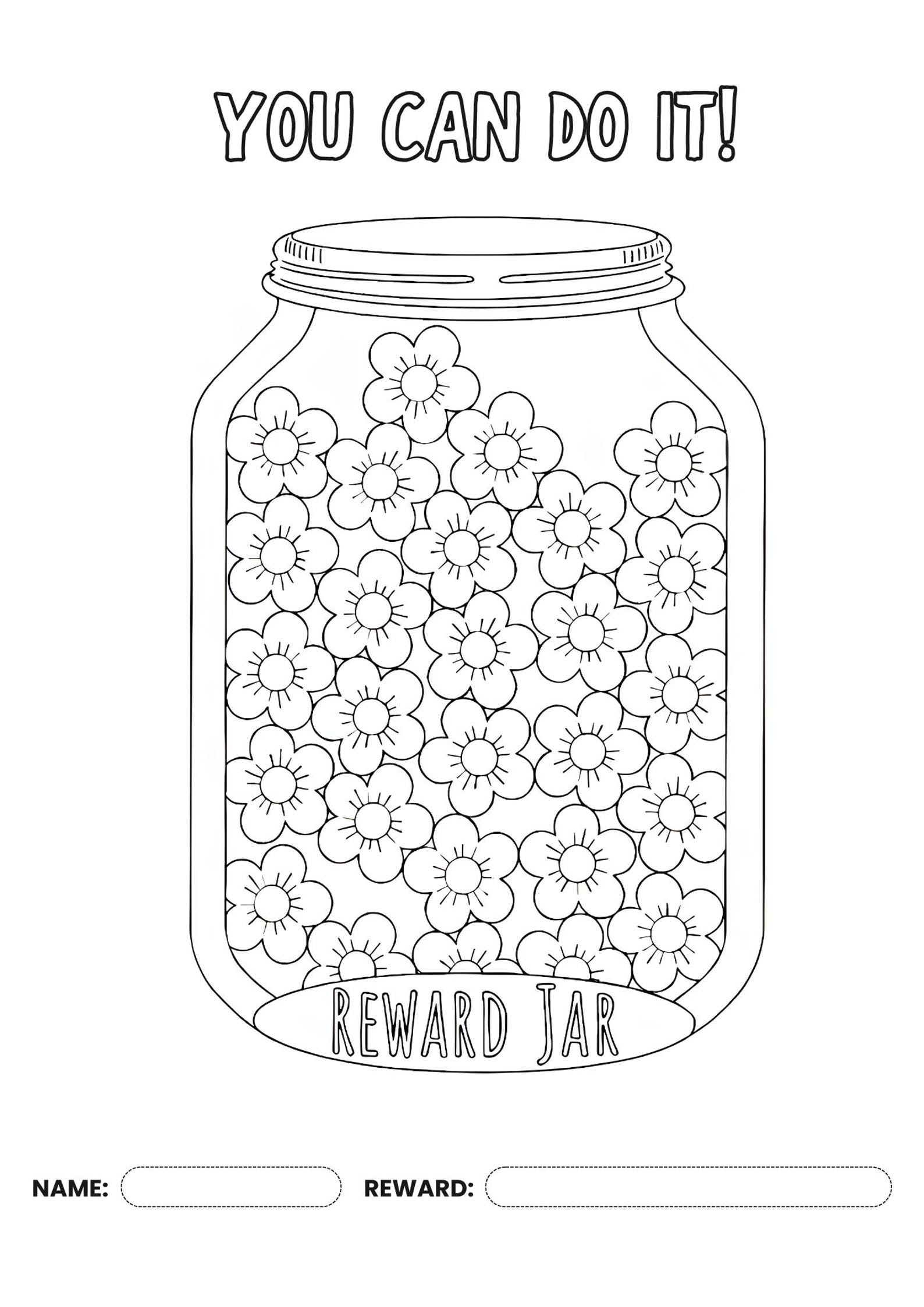 Kids Reward Chart Coloring Page, Behaviour Chart, Reward System for ...