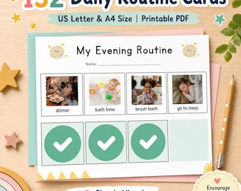 Daily Routine Cards Visual Schedule Toddler Routine Chart For Kids Chore Chart Daily Rhythm Checklist Montessori Activity Preschool