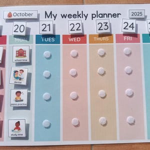 Kinder-Wochenplaner mit täglichem Kalender, bearbeitbarer wöchentlicher Kinderkalender, visueller Stundenplan für Kleinkinder, Kinder-Routine-Diagramm, digitale Datei