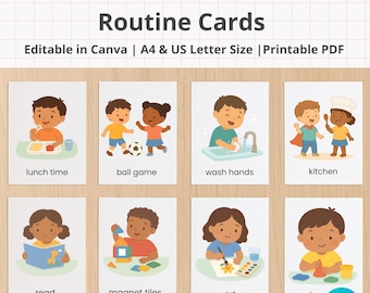 Classroom Routine Cards - Daycare, Daily Routine, Preschool, Kindergarten, Autism, Non-Verbal Children, Visual Schedule, Printable, Editable