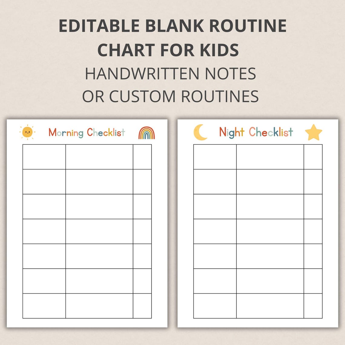 Morning Routine Checklist, Bedtime Routine Kids, Printable