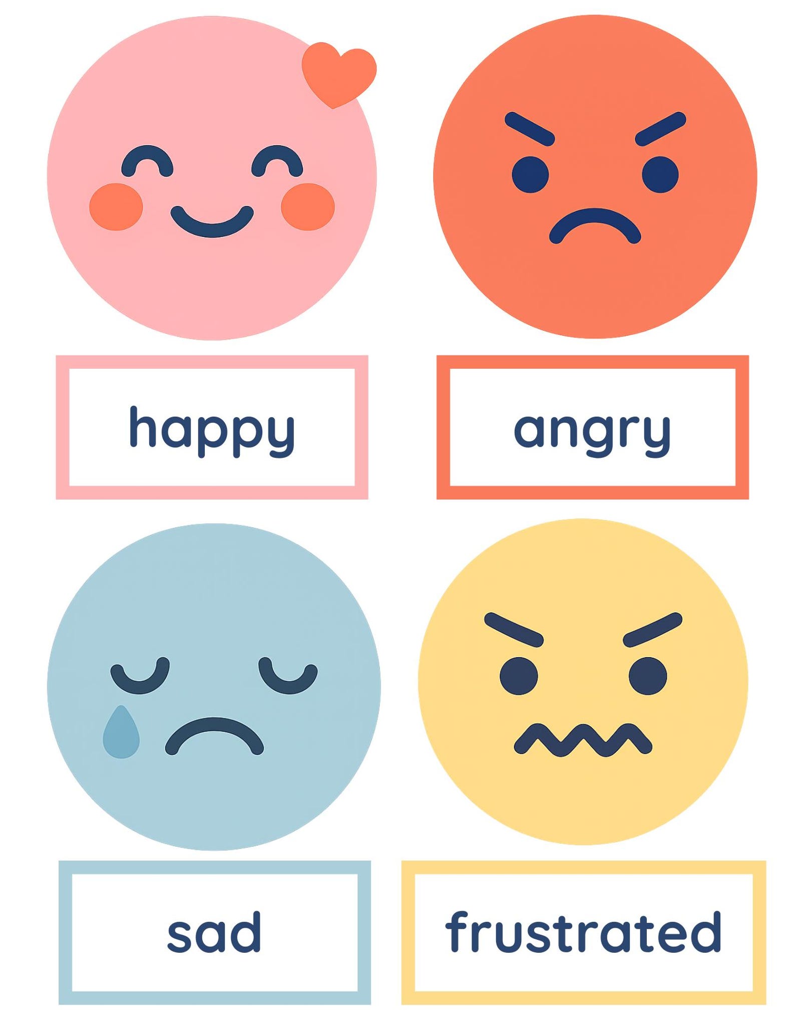Bundle Emotion Faces for Kids – Editable in Canva - Coloring Pages