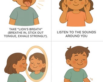 48 Calming Strategy Cards for Kids | Self-Regulation, Emotional Awareness & Mindfulness | PDF | OT Created, Somatic Coping Skill Cards Kids,