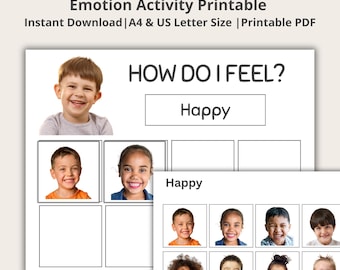 Identifying Emotions Activities: Sorting Emotions With Real Photos, How Do I Feel Emotion Activity Printable, SEL Classroom, SEN, Autism