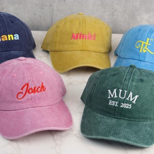 Personalized Embroidered Vintage Hat Custom Vintage Cap Embroidery Logo baseball hat Bachelorette hats Sorority hat Unisex Baseball Cap