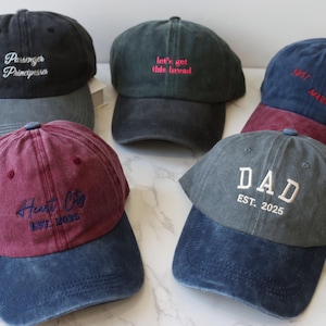 Personalized Embroidered Vintage Hat Vintage Cap Embroidery Logo baseball hat Bachelorette hats Custom caps Sorority hat Unisex Baseball Cap