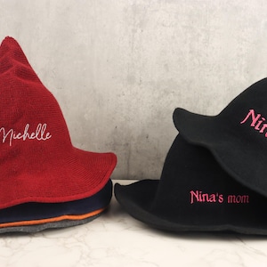 Personalized Halloween Witch Hat with Name, Spooky Embroidered Hat, Custom Fall Decor, Trick or Treat Party Hat, Witchy Home Decoration