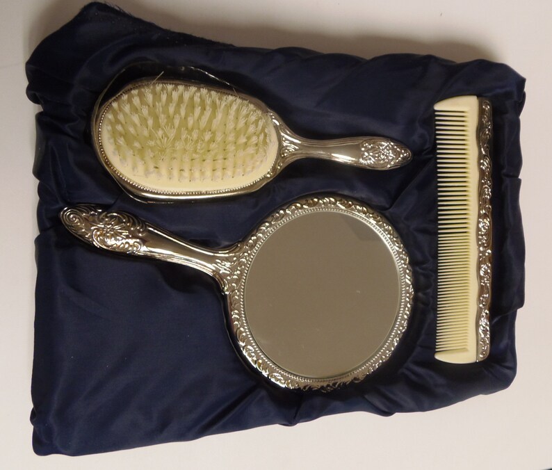 Paul Revere Silver Plated Dresser Set Comb Brush Mirror Etsy