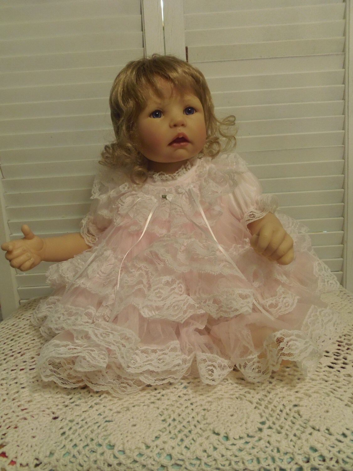 Baby Dress Reborn Doll Dress Pink Frilly Doll Dress ...