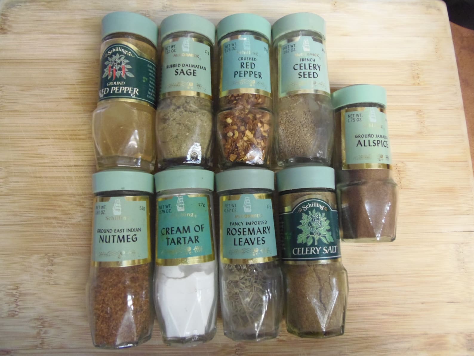 9 Vintage McCormick Glass Spice Jars Set of 9 1970/1980 Etsy
