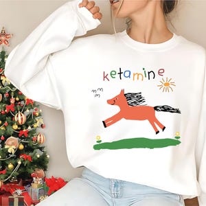 Rainbow Ketamine Horse Child Drawing Tee, Ketamine Shirt, Ketamine T Shirt, Ketamine meme Sweatshirt