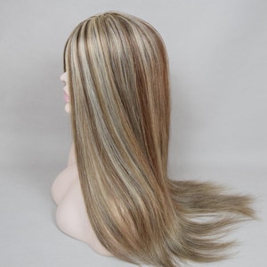 Silk Top Brown Blonde Highlights European Human Virgin Hair Kosher Wig Premium Quality Hair Jewish Wig Sheitel For Women Alopecia Hair Loss