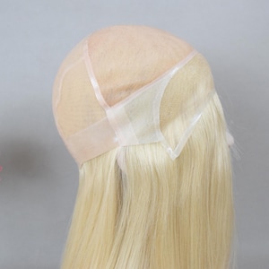 Custom Made Mono Top Blonde Human Virgin Hair Medical Wigs PU Aound Swiss Lace Front Cancer Wigs For Women Alopecia Hair Loss