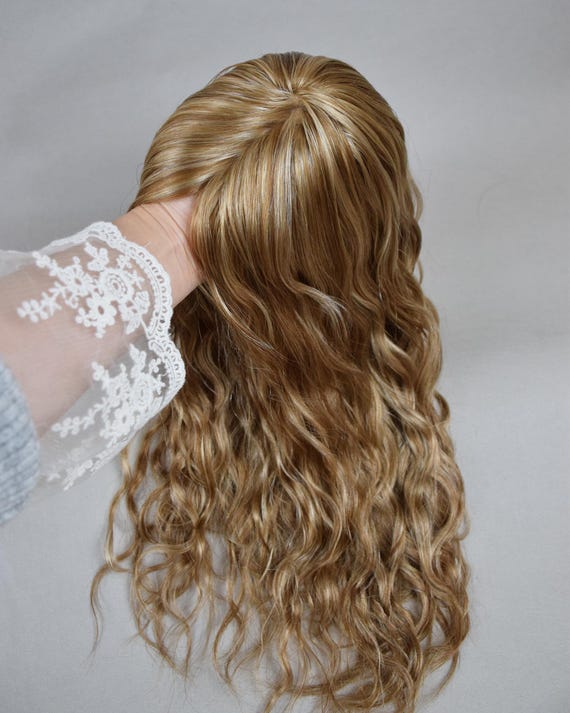 Wig Fulllace Blonde Wig Alopecia Hairloss curly Curly Blonde Human Hair Lace Front Wig 13x4 HD Lace/Natural  main image 4