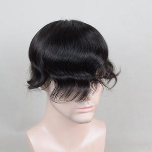 Peluca Auspiciouswig con sistema de encaje francés, peluquín de cabello humano para hombre, regalo para hombres imagen 17
