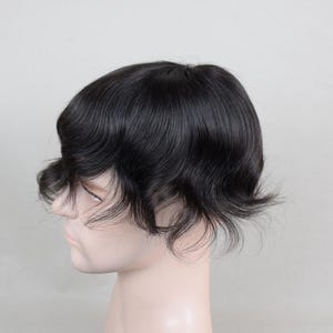 Peluca Auspiciouswig con sistema de encaje francés, peluquín de cabello humano para hombre, regalo para hombres imagen 16