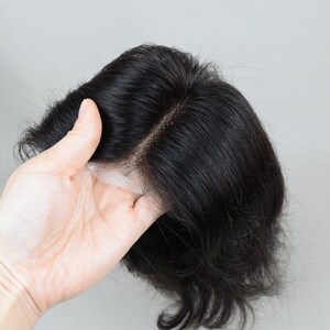 Peluca Auspiciouswig con sistema de encaje francés, peluquín de cabello humano para hombre, regalo para hombres imagen 12