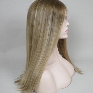 Blonde Balayage Human Virgin Hair Kosher Wig Sheitel Swiss Lace Top Jewish Wig European Virgin Hair Lace Front Wig For Women