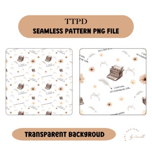 TTPD The tortured poets department Seamless Pattern PNG. Swiftie seamless png for tumblers , sublimation