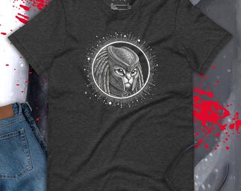 Sci-Fi Predator Cat T-Shirt: Alien Warrior Graphic Tee