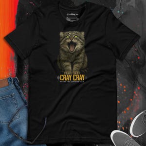 Funny Pallas Cat T-Shirt Cray Cray Certified Silly for Wild Cat Lovers