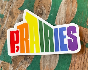 Prairies Pride Sticker, Bumper Sticker, Laptop Sticker, Province of Manitoba, Water Bottle Sticker