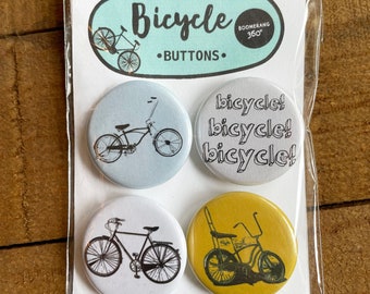 Paquete de botones de bicicleta, juego de 4 botones, pines de bicicleta, redondos de 1,25 pulgadas, botones con cierre de alfiler