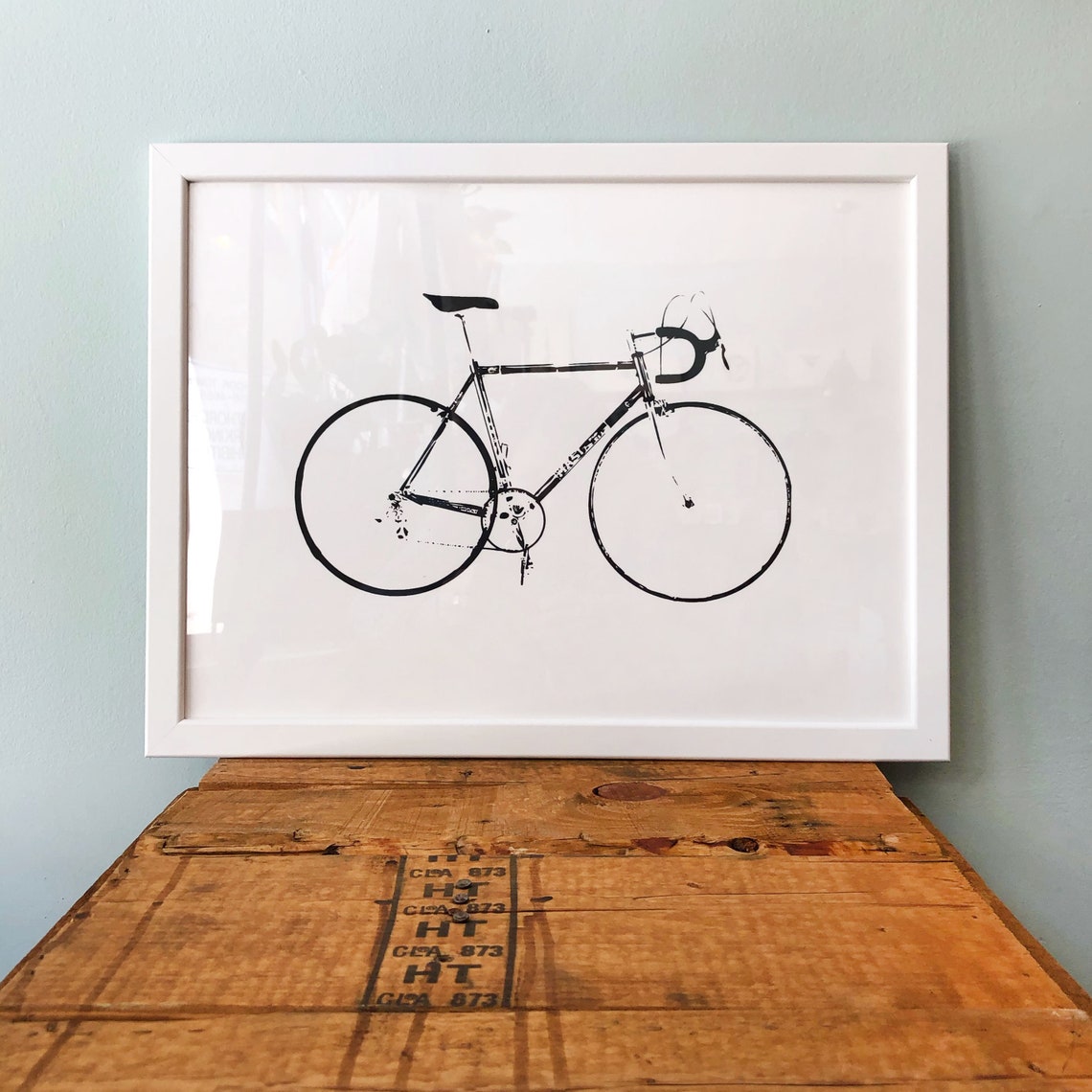 Bike Art Framed Bicycle Screen Print 12 x 16 Inch Black & Etsy