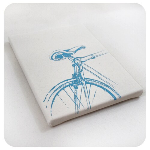 Bike Canvas Print 12 X 12 Inch Road Bike Screenprint Wall Etsy