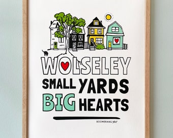 Wolseley Art Print, 11 x 14 Inch Print, Wolseley Winnipeg, Paper Screenprint, Neighbourhood Design, Wall Art, Wall Decor