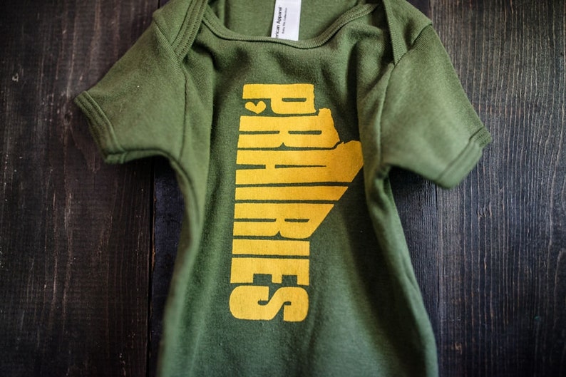 Prairies Baby One Piece Prairies Screen Print Olive Green Etsy