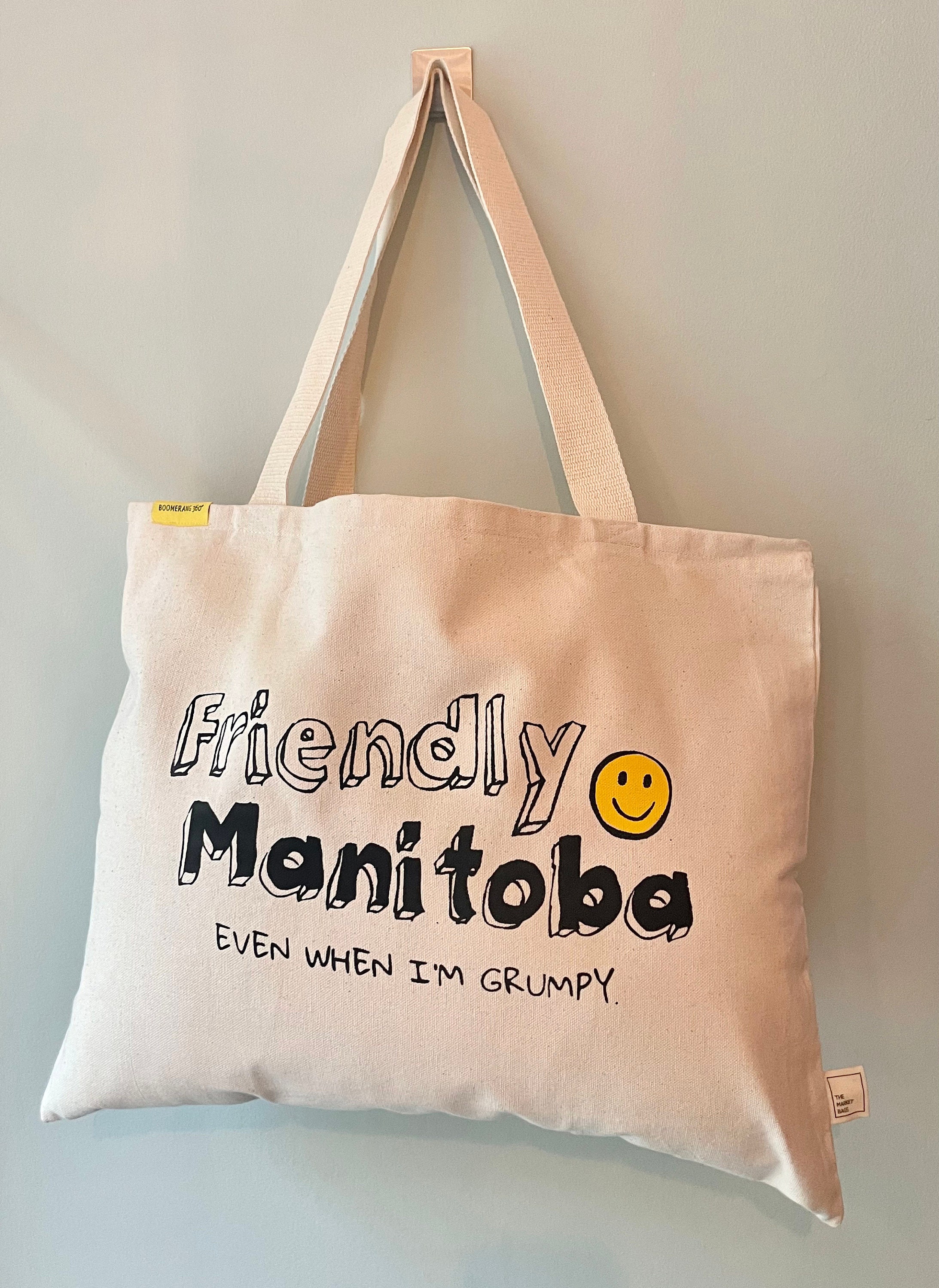 Friendly Manitoba Tote Bag, Market Bag, Beach Bag, Canvas Tote Bag, Even  When I'm Grumpy 