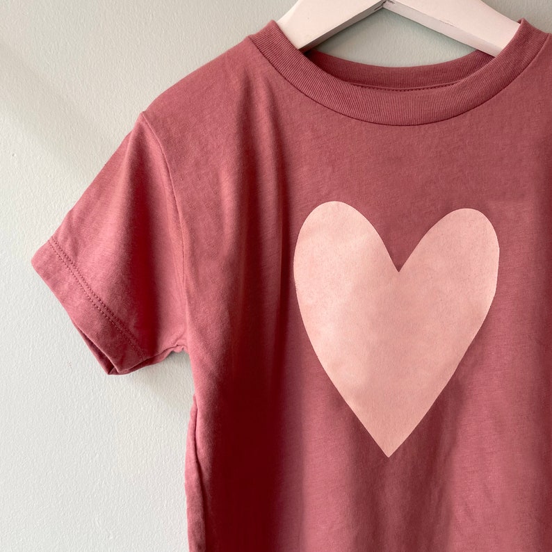Heart Tee, Kids T-Shirt, Heart Shape Screenprint, Love T-Shirt, Children's Tee, Youth T-shirt image 2